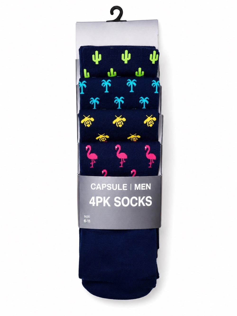 SIMPLY BE. CAPSULE MEN 4PK SOCKS - NAVY MULTI SIZE 6-11 (NEW WITH TAGS)